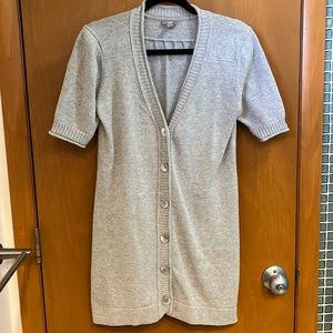 S J. Jill grey short sleeved button down cardigan, excellent condition